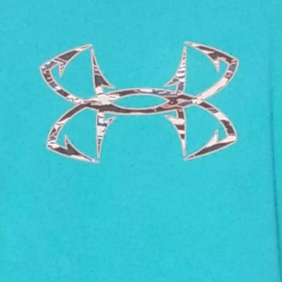 Under Armour Heat Gear Men's Blue with Camo Graphic Logo Tshirt size  XL - Picture 2 of 9